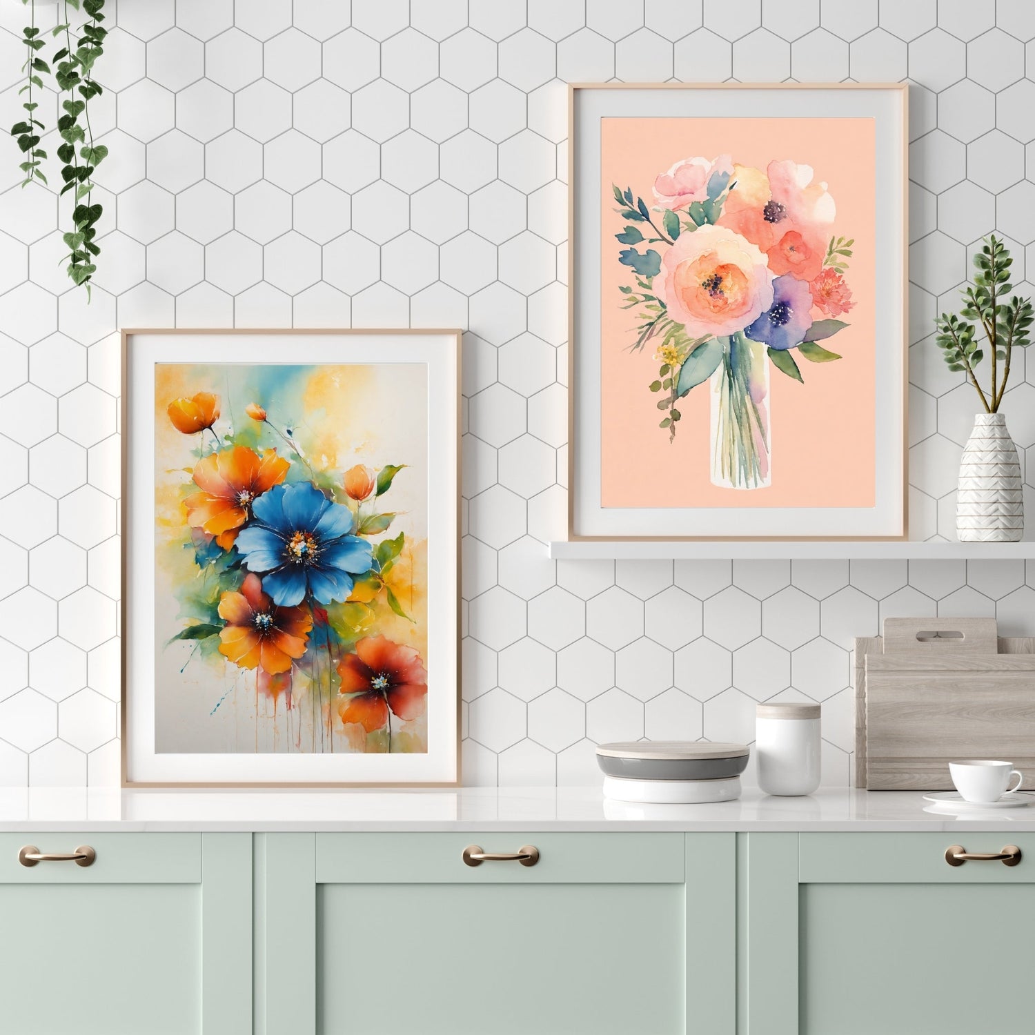 Bold Watercolor Flower Print – Elegant Wall Art for Living Rooms and Bedrooms