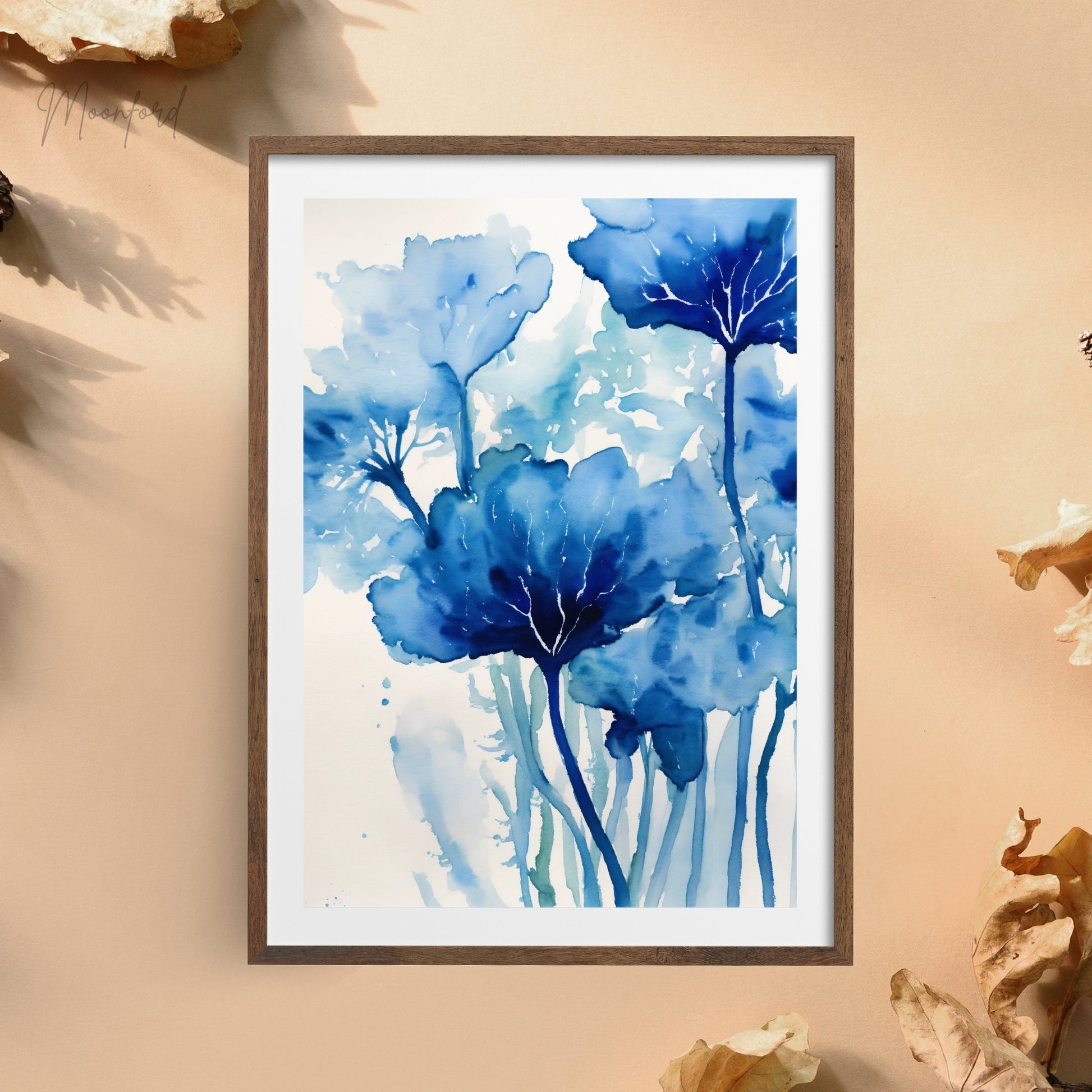 abstract blue print, ocean-inspired wall art, watercolor coral art, digital download print, minimalist decor, botanical watercolor, coastal wall art, underwater-inspired art, abstract nature print, instant download wall art