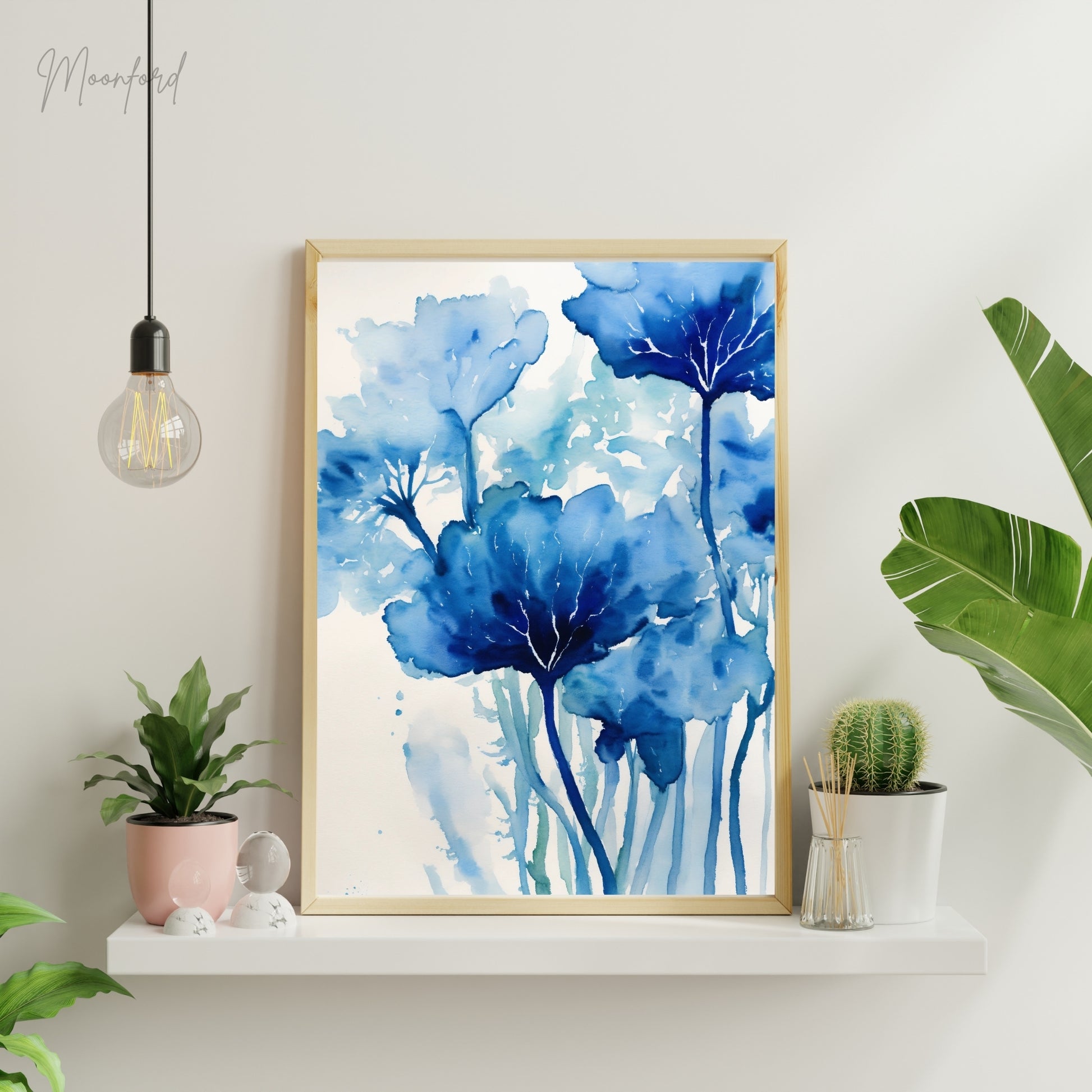 abstract blue print, ocean-inspired wall art, watercolor coral art, digital download print, minimalist decor, botanical watercolor, coastal wall art, underwater-inspired art, abstract nature print, instant download wall art