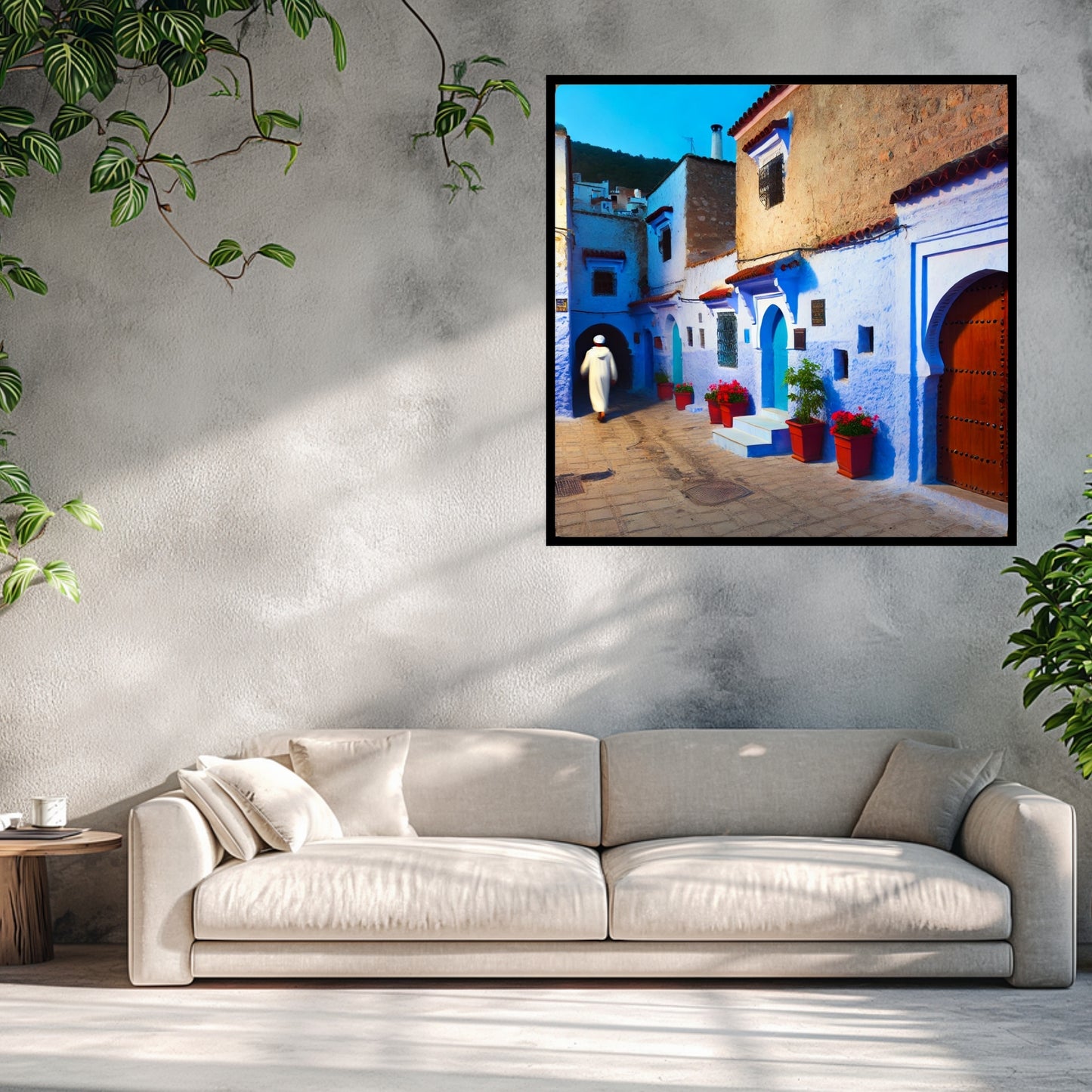 Moroccan art, Chefchaouen wall art, Blue City print, Moroccan decor, travel photography, Moroccan architecture, vibrant wall art,Digital Art