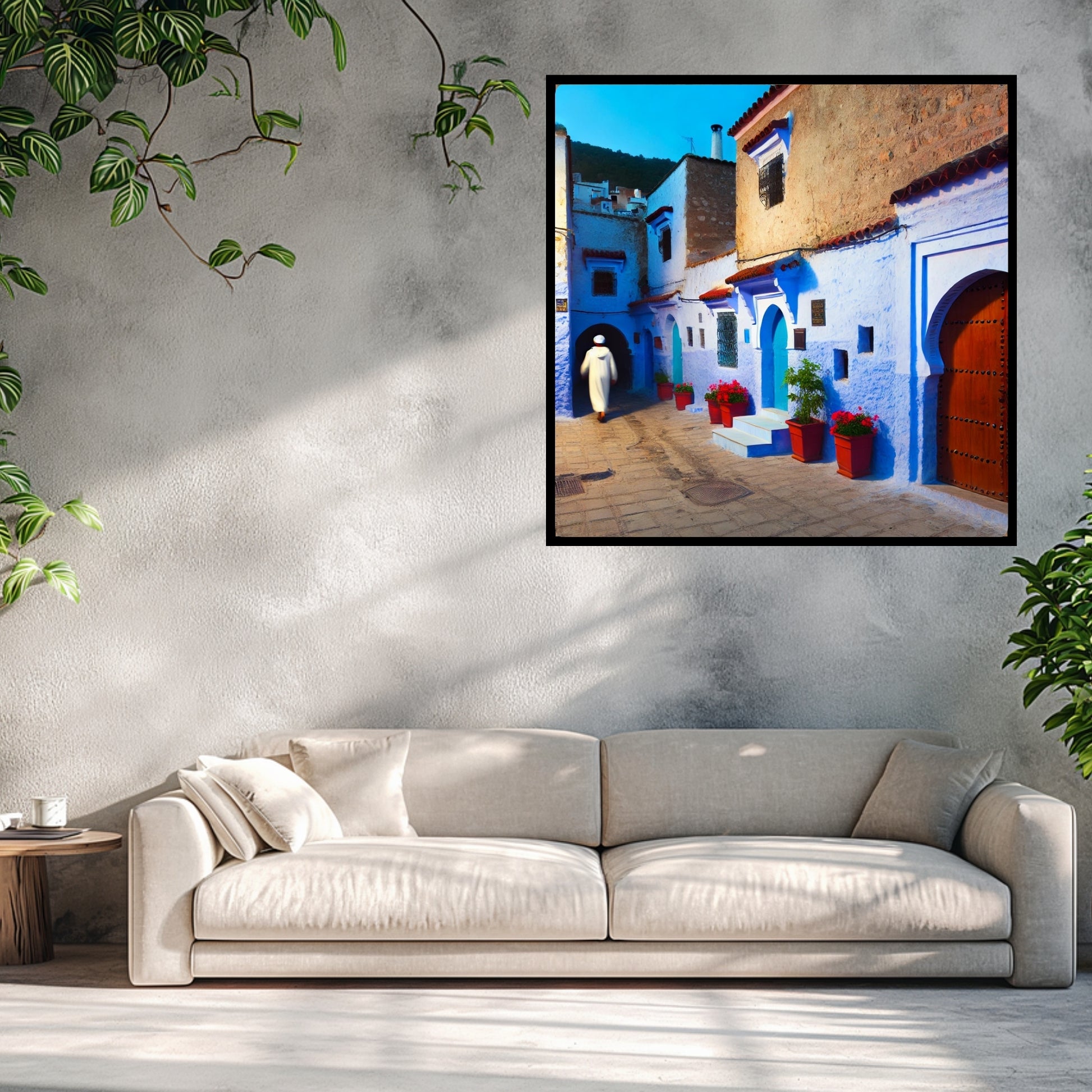 Moroccan art, Chefchaouen wall art, Blue City print, Moroccan decor, travel photography, Moroccan architecture, vibrant wall art,Digital Art