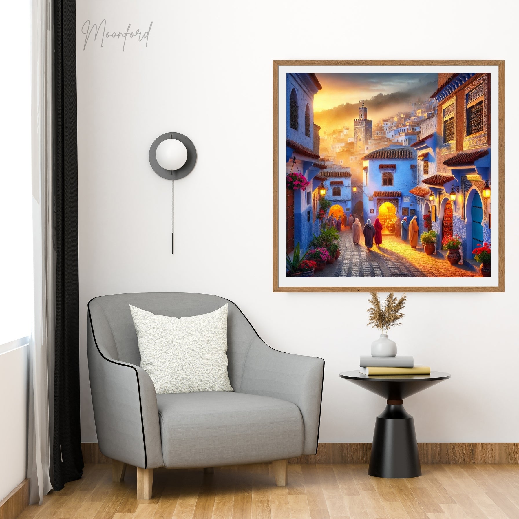 Chefchaouen digital download, Blue city wall art, Moroccan cityscape, Travel photography, Moroccan decor, Digital download print, Bohemian