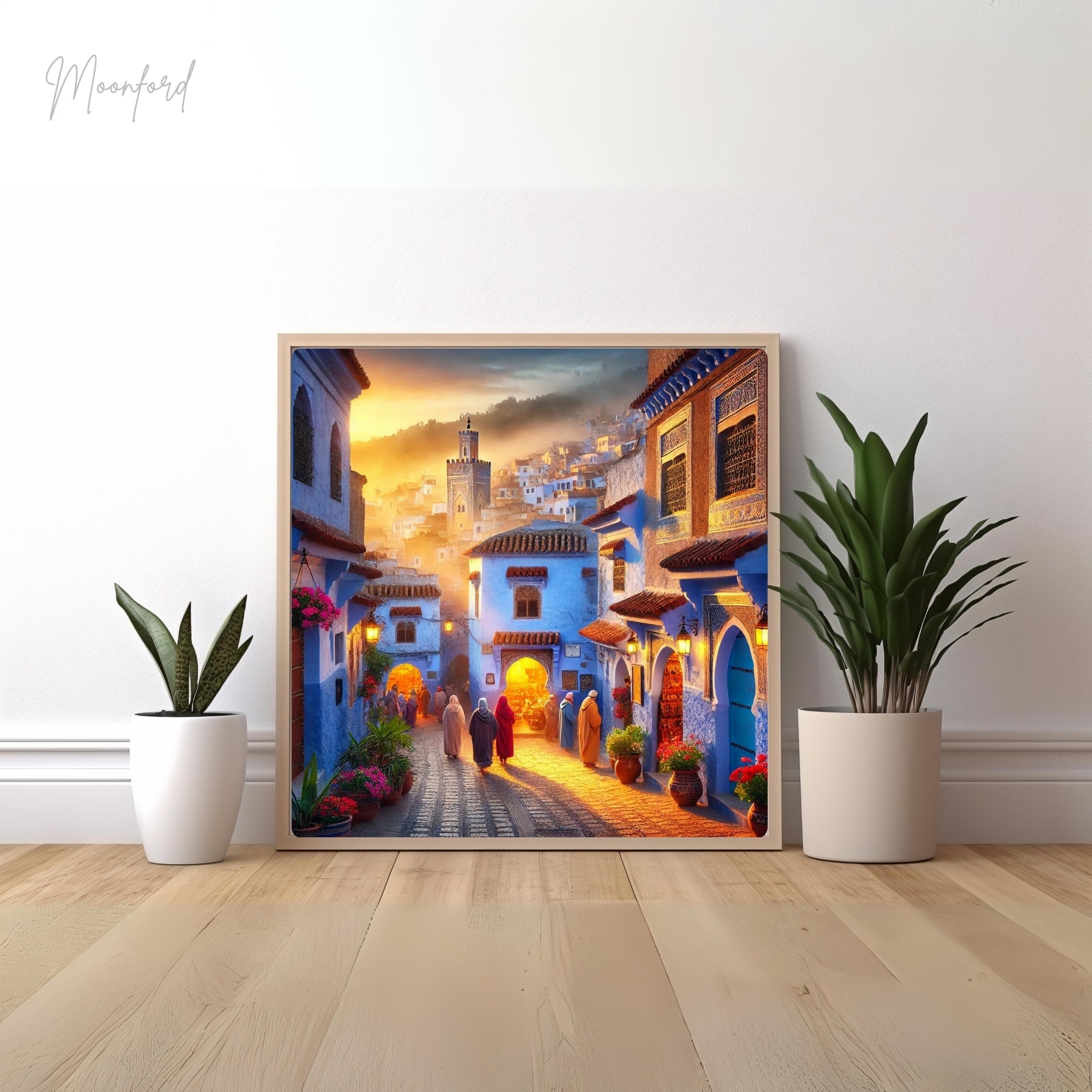 Chefchaouen digital download, Blue city wall art, Moroccan cityscape, Travel photography, Moroccan decor, Digital download print, Bohemian