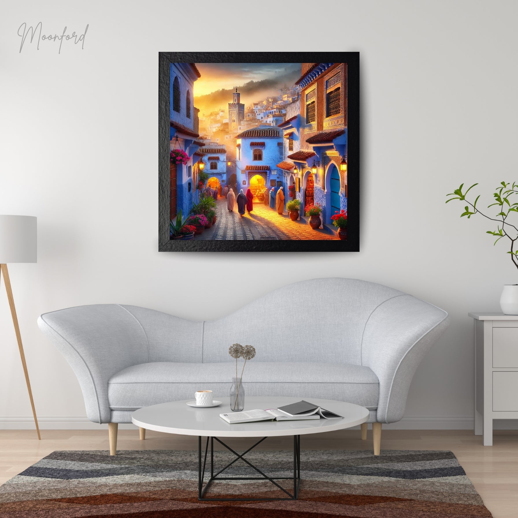 Chefchaouen digital download, Blue city wall art, Moroccan cityscape, Travel photography, Moroccan decor, Digital download print, Bohemian