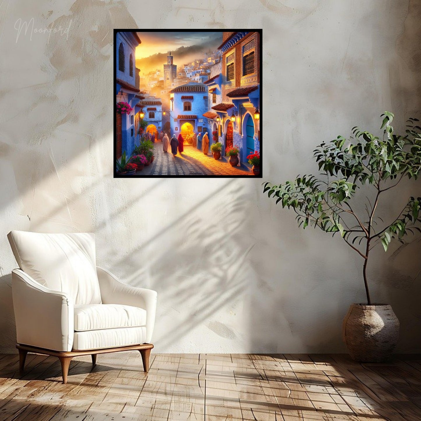 Chefchaouen digital download, Blue city wall art, Moroccan cityscape, Travel photography, Moroccan decor, Digital download print, Bohemian