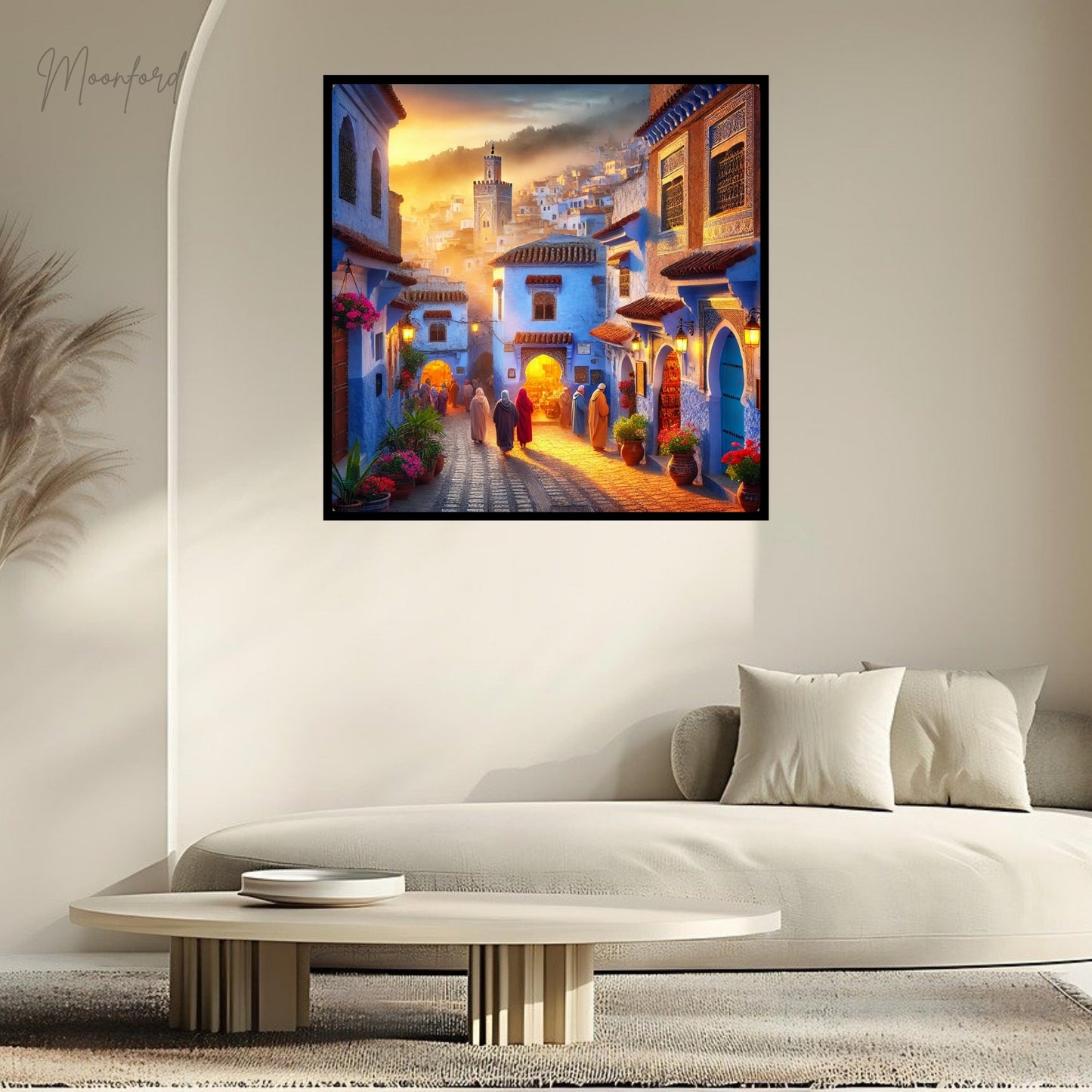 Chefchaouen digital download, Blue city wall art, Moroccan cityscape, Travel photography, Moroccan decor, Digital download print, Bohemian