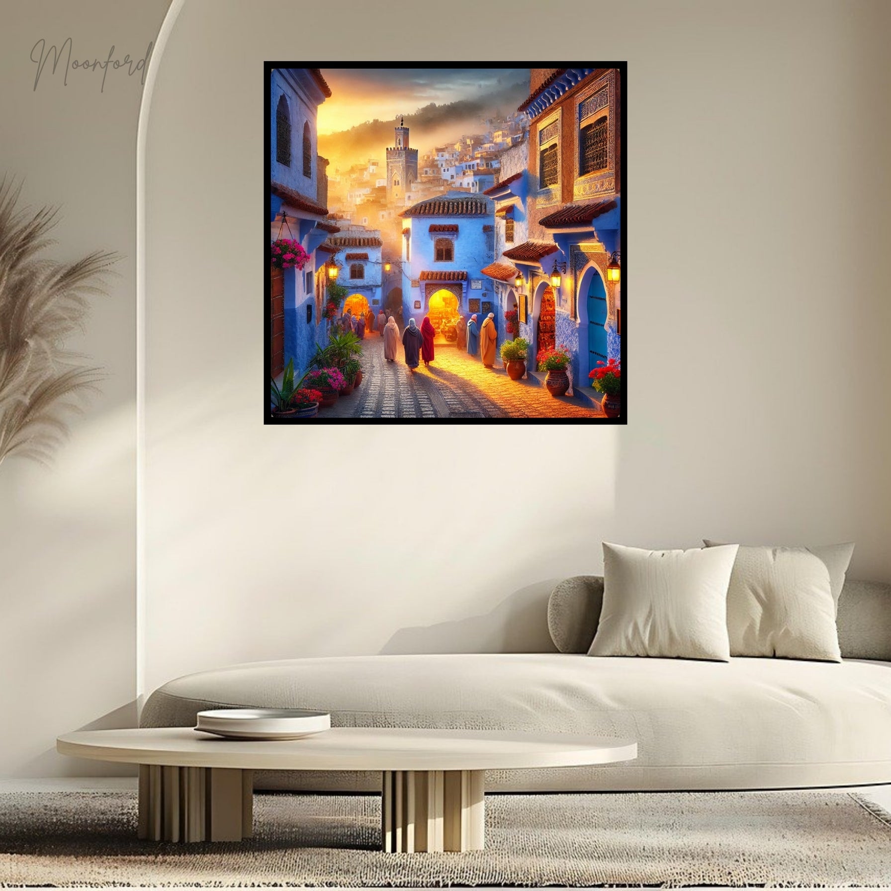 Chefchaouen digital download, Blue city wall art, Moroccan cityscape, Travel photography, Moroccan decor, Digital download print, Bohemian