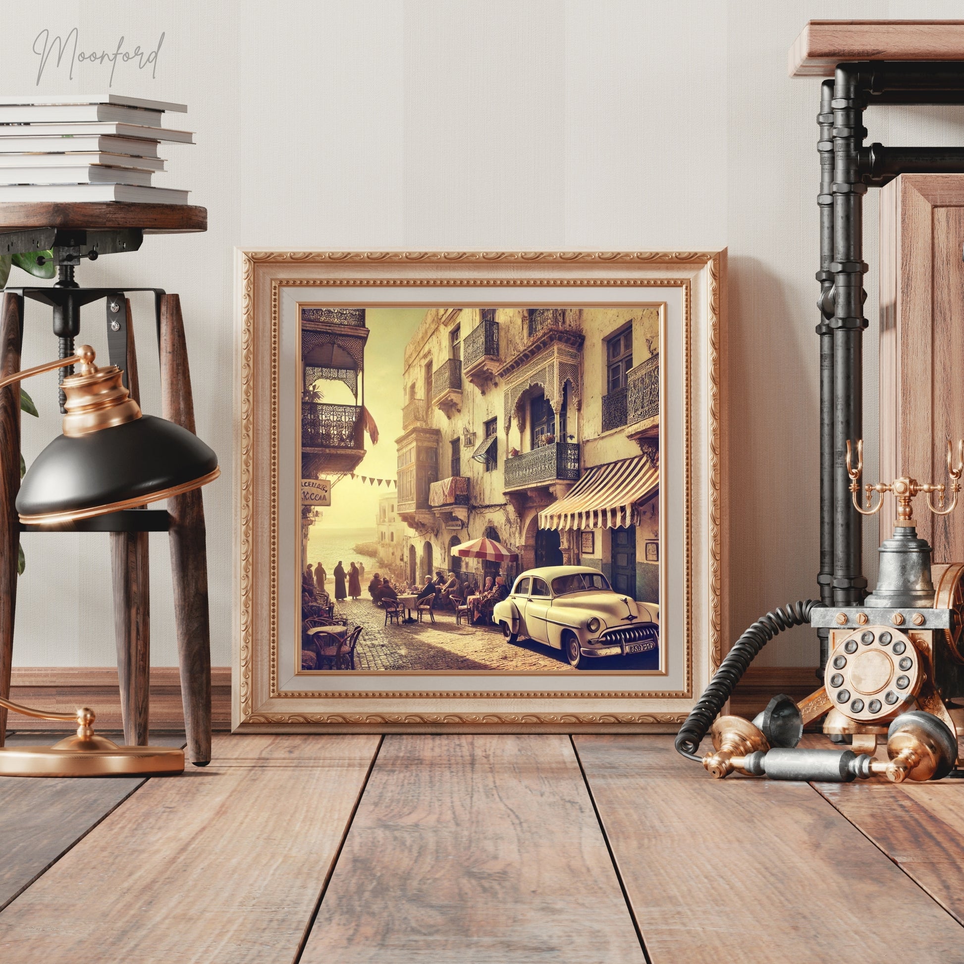 Tangier digital download, Vintage Moroccan wall art, Retro street scene, Moroccan medina print, Travel photography, Digital download art