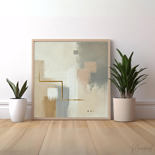 Golden Reflections, Abstract Oil Painting, Modern Wall Art, Minimalist Art, Contemporary Home Decor, Limited Edition Artwork, Unique Abstract Art, Living Room Decor, Bedroom Wall Art, Office Decor, Moonford Art Collection
