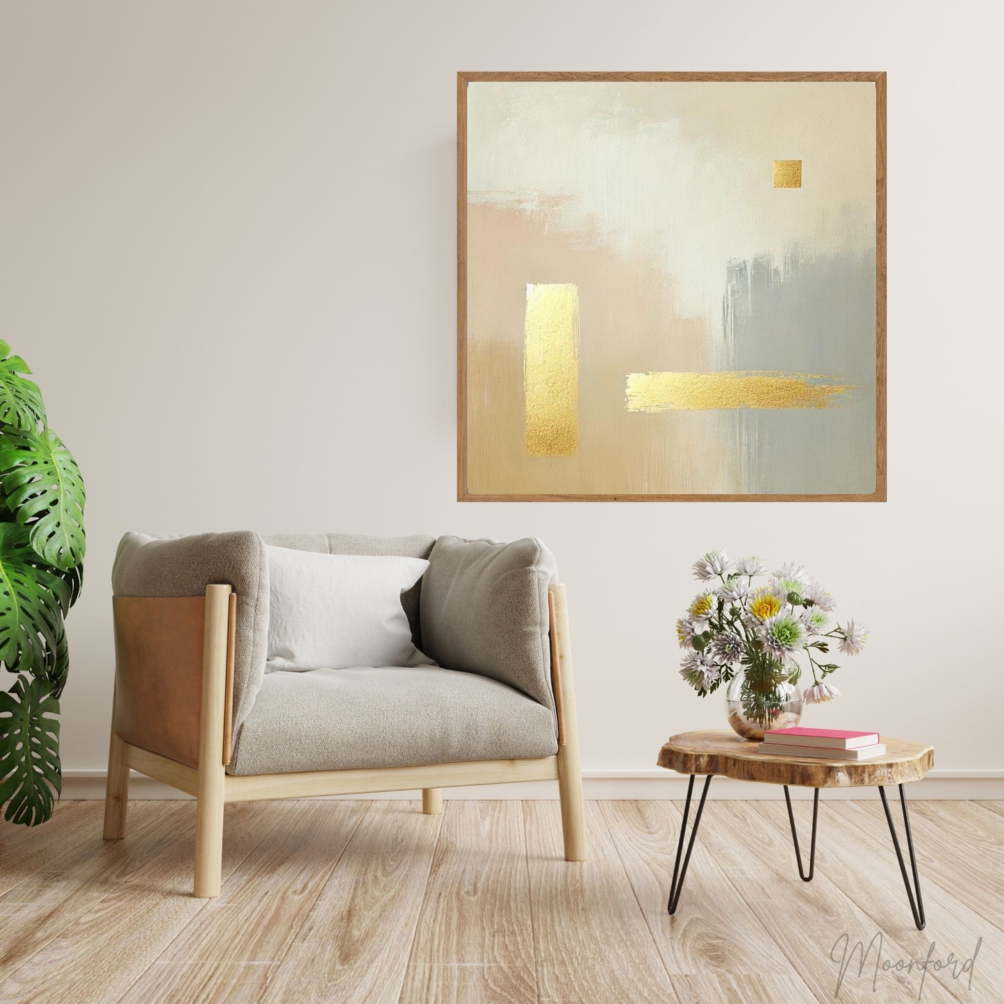 Golden Harmony, Abstract Oil Painting, Modern Wall Art, Minimalist Art, Contemporary Home Decor, Limited Edition Artwork, Unique Abstract Art, Living Room Decor, Bedroom Wall Art, Office Decor, Moonford Art Collection