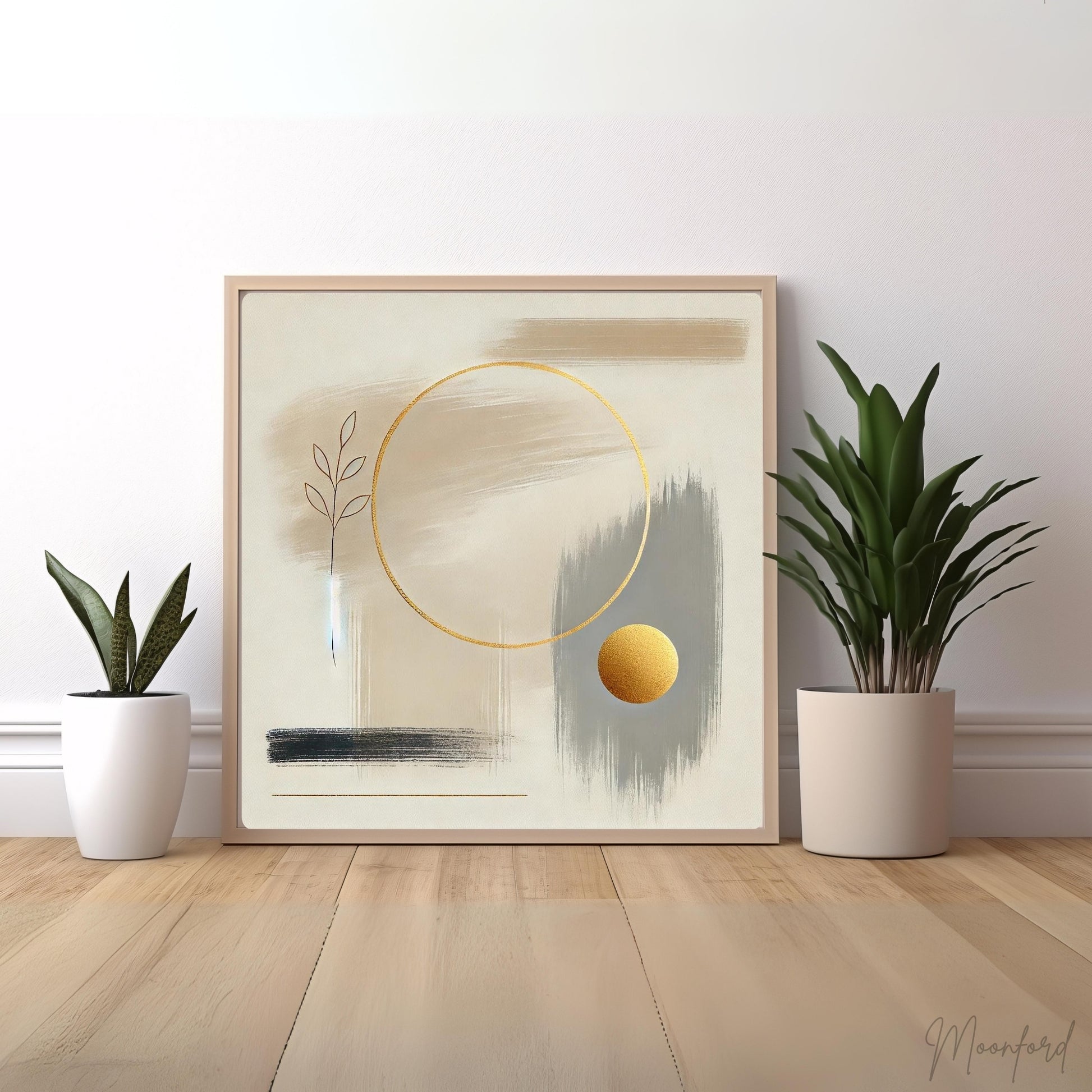 Golden Solitude, Abstract Oil Painting, Modern Wall Art, Minimalist Art, Contemporary Home Decor, Limited Edition Artwork, Unique Abstract Art, Living Room Decor, Bedroom Wall Art, Office Decor, Moonford Art Collection