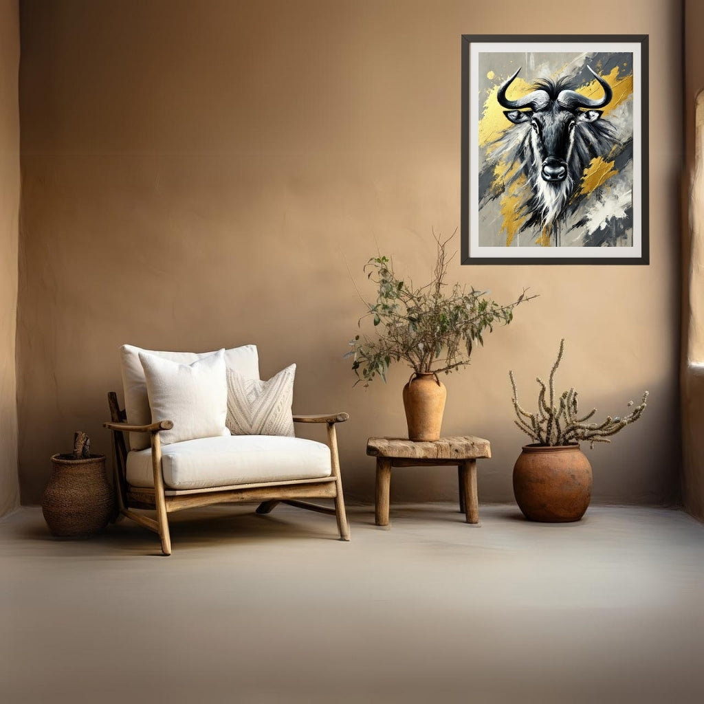 Majestic Strength, Eland Abstract Oil Painting, Wildlife Abstract Art, Modern Wall Art, African Wildlife Art, Limited Edition Artwork, Eland Art, Living Room Decor, Office Wall Art, Moonford Art Collection, Bold Animal Art
