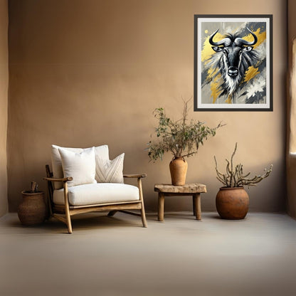 Majestic Strength, Eland Abstract Oil Painting, Wildlife Abstract Art, Modern Wall Art, African Wildlife Art, Limited Edition Artwork, Eland Art, Living Room Decor, Office Wall Art, Moonford Art Collection, Bold Animal Art