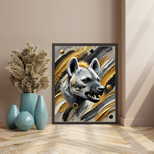 Fierce Laughter, Hyena Abstract Oil Painting, Wildlife Abstract Art, Modern Wall Art, African Wildlife Art, Limited Edition Artwork, Hyena Art, Living Room Decor, Office Wall Art, Moonford Art Collection, Bold Animal Art